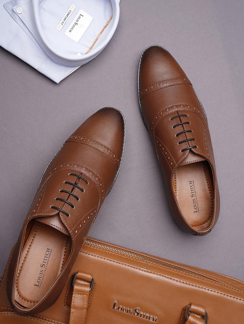 men solid lace up oxford shoes - 21747995 -  Zoom Image - 0