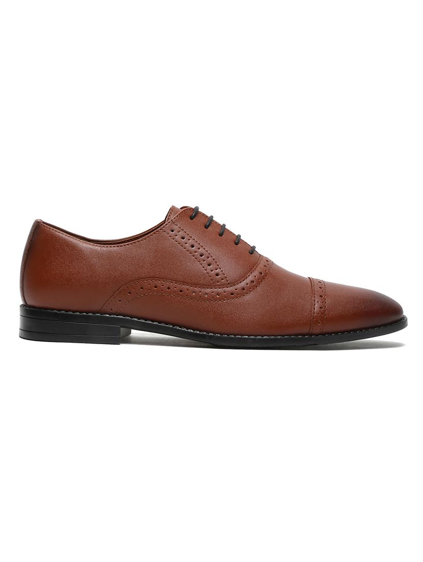men solid lace up oxford shoes - 21747995 - Standard Image - 3