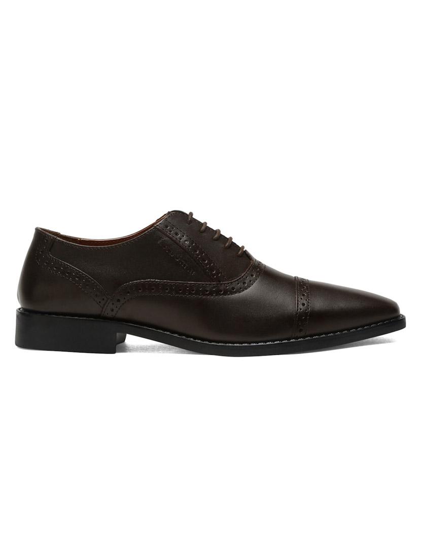 men solid lace up oxford shoes - 21747998 - Standard Image - 3