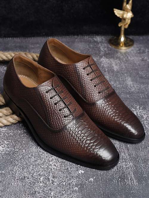 men textured lace-up oxfords - 21748142 - Standard Image - 0