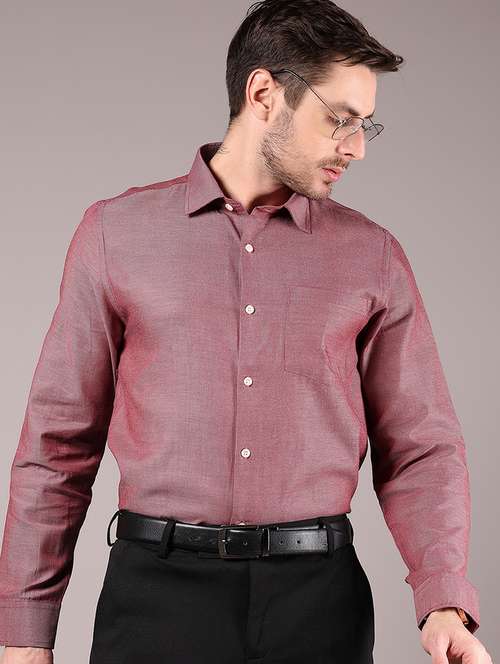 men solid collared long sleeve formal shirt - 21748170 - Standard Image - 0