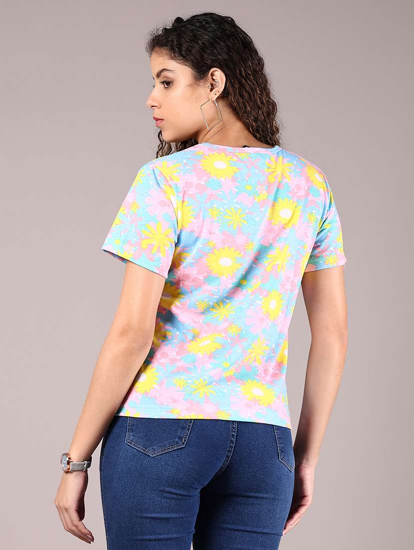 Women Printed Short Sleeve Regular Fit T-shirt - 21748176 -  Standard Image - 3