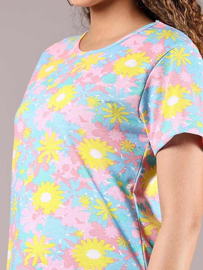 Women Printed Short Sleeve Regular Fit T-shirt - 21748176 -  Standard Image - 5