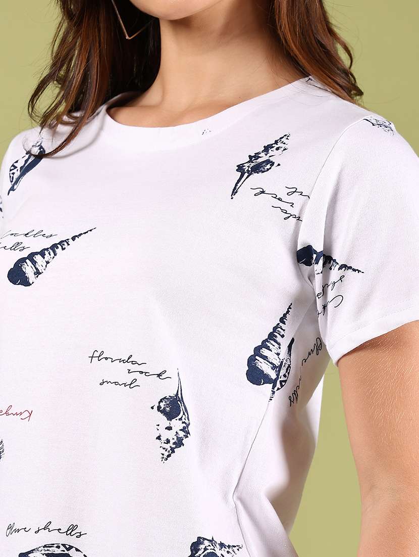 women printed short sleeve regular fit t-shirt - 21748177 - Standard Image - 5