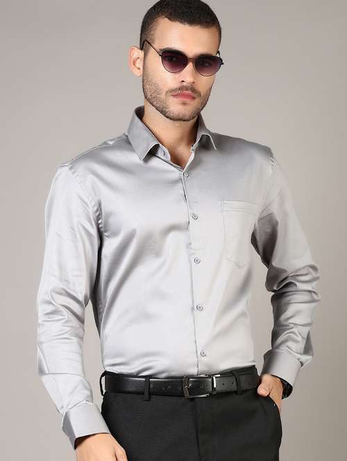 men solid long sleeve regular fit formal shirt - 21748189 - Standard Image - 0