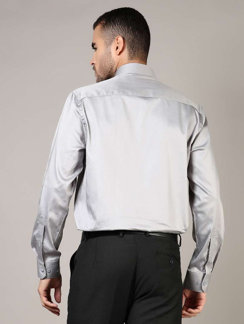 men solid long sleeve regular fit formal shirt - 21748189 - Standard Image - 3