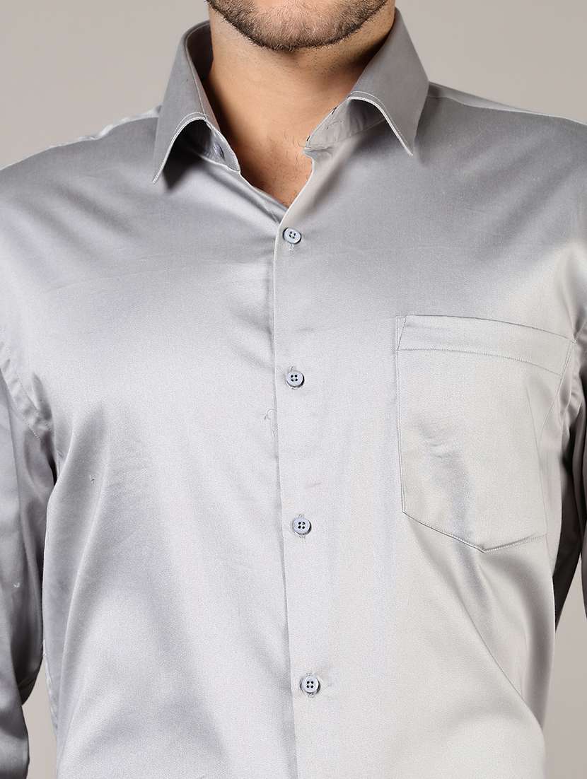 men solid long sleeve regular fit formal shirt - 21748189 - Standard Image - 5