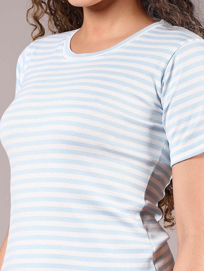 women striped short sleeve regular fit t-shirt - 21748192 -  Standard Image - 5