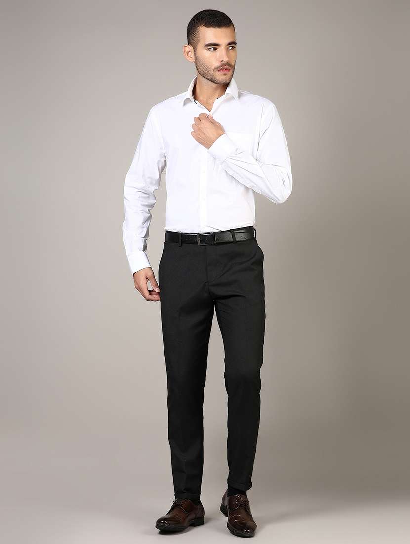 men solid long sleeve regular fit formal shirt - 21748231 - Standard Image - 3