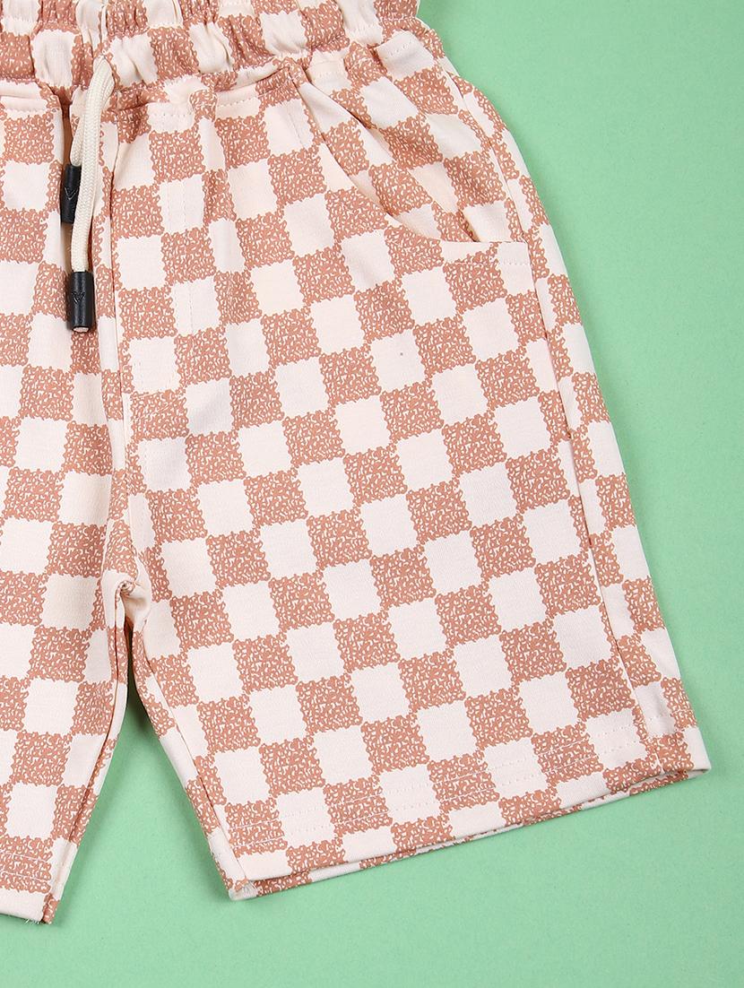boys checkered round neck co-ords set - 21748234 - Standard Image - 3