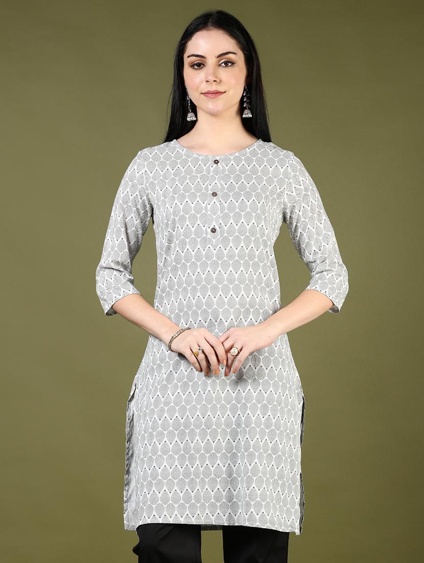 women printed three quarter sleeve straight kurta - 21748235 - Zoom Image - 0