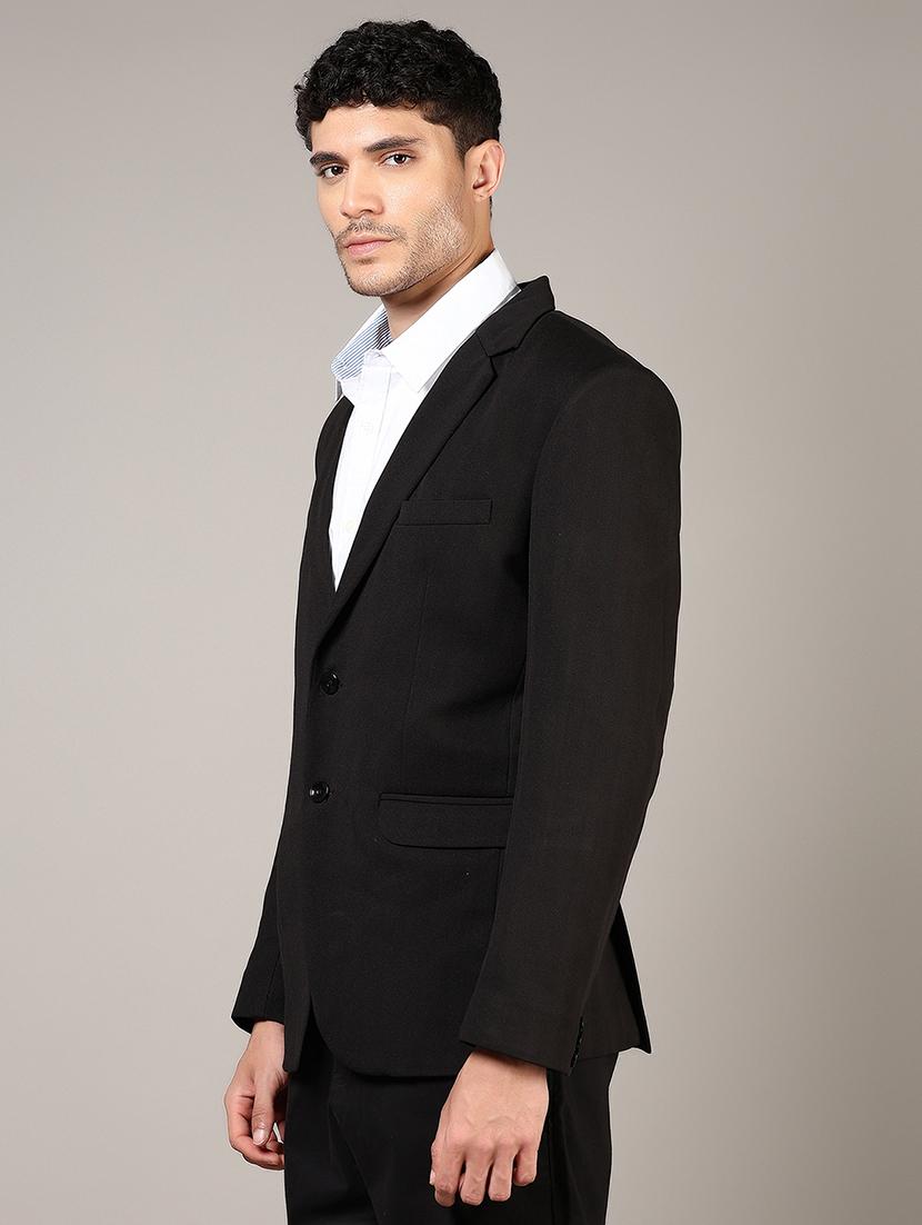 men lapel collar single breasted casual blazer - 21748259 - Standard Image - 3