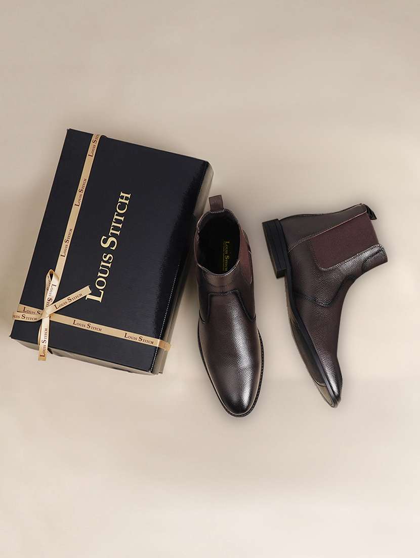 men solid slip on boots - 21748417 -  Standard Image - 5