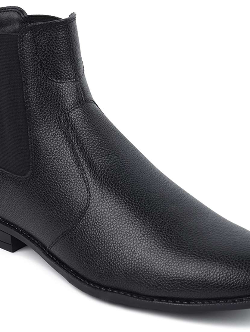 men solid slip on boots - 21748418 -  Standard Image - 3