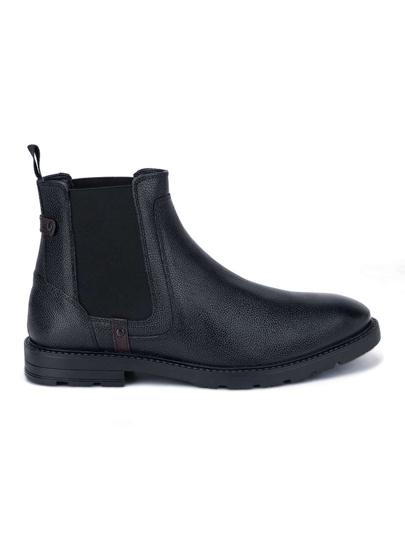 men solid slip on boots - 21748428 -  Standard Image - 3