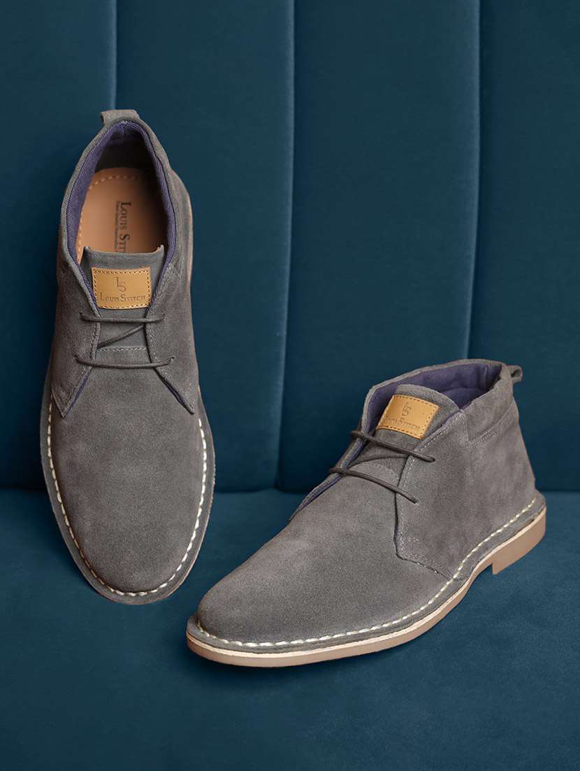 grey italian suede leather british stitch down chukka boots
