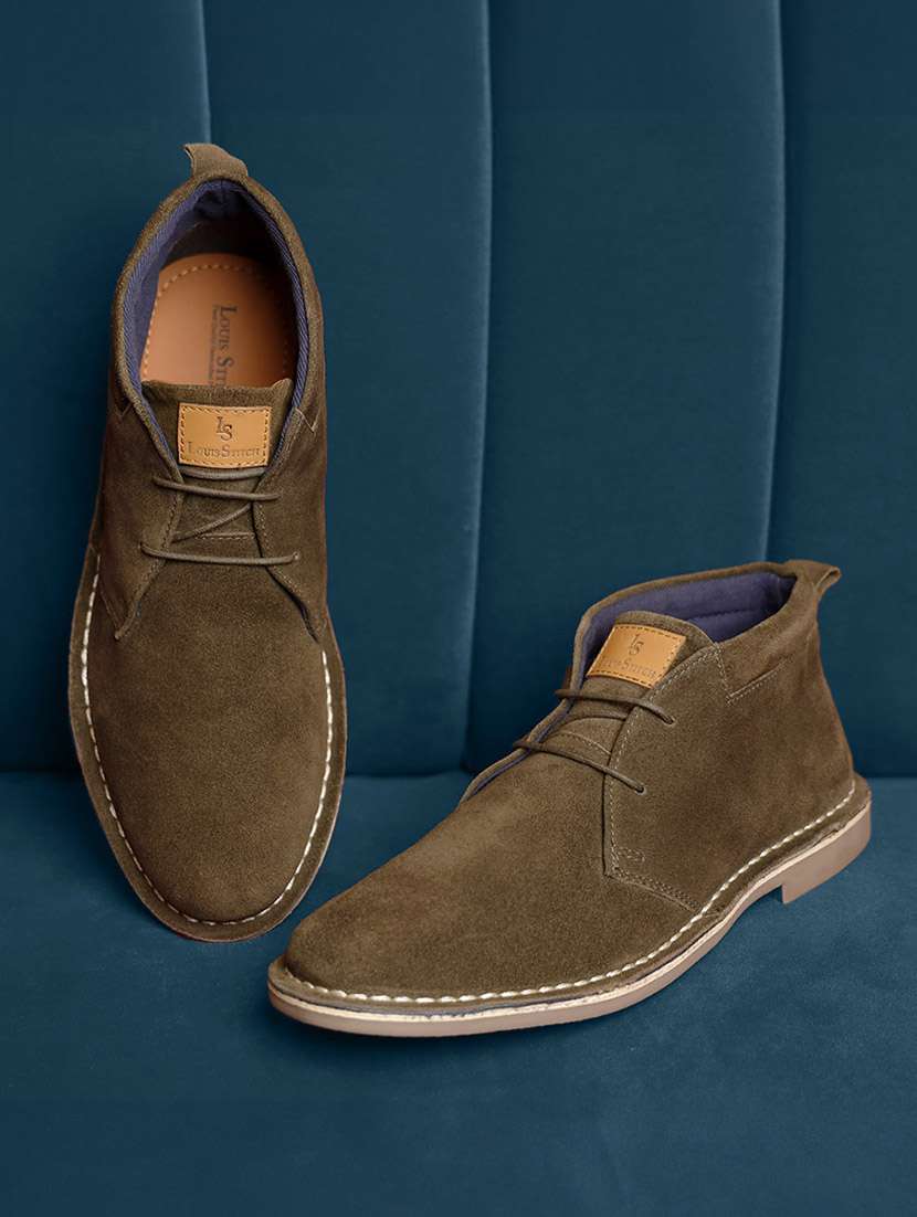 olive italian suede leather british stitch down chukka boots - 21748443 - Zoom Image - 0
