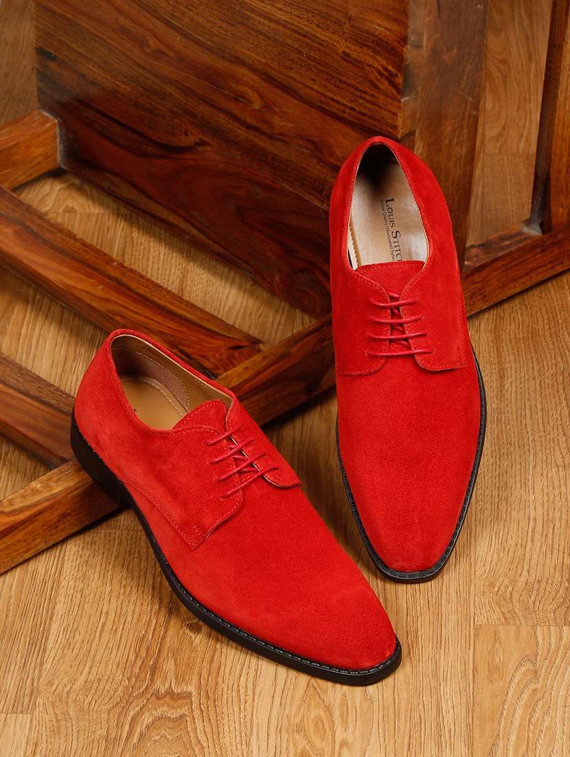 men solid lace-up derbys