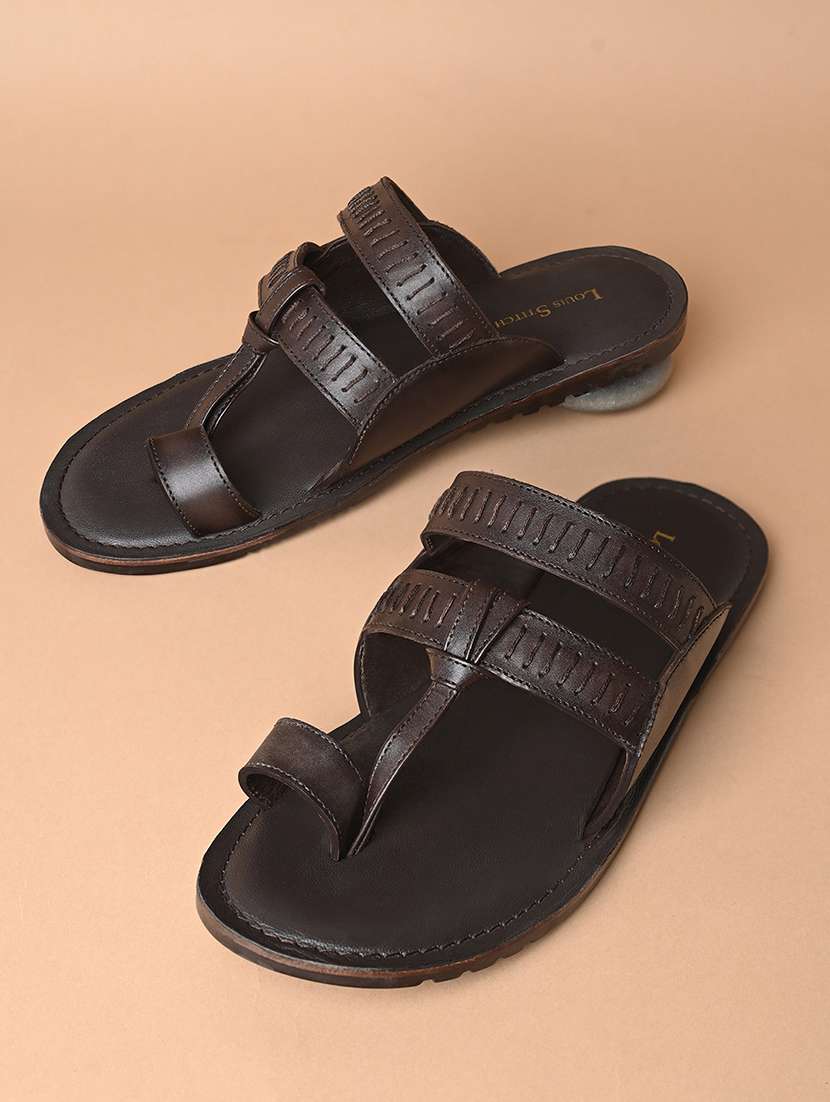 men solid one toe sandal