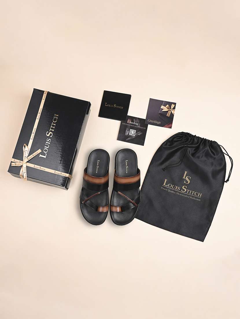 men solid slip on sandal - 21748475 - Standard Image - 5