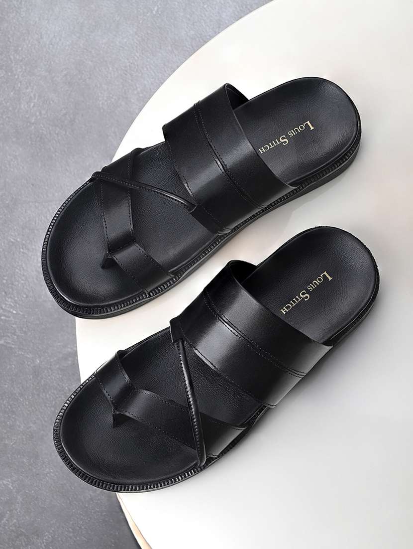 men solid one toe sandals