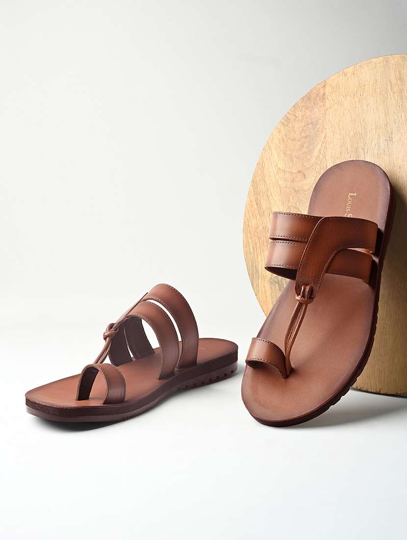 men solid one toe sandal