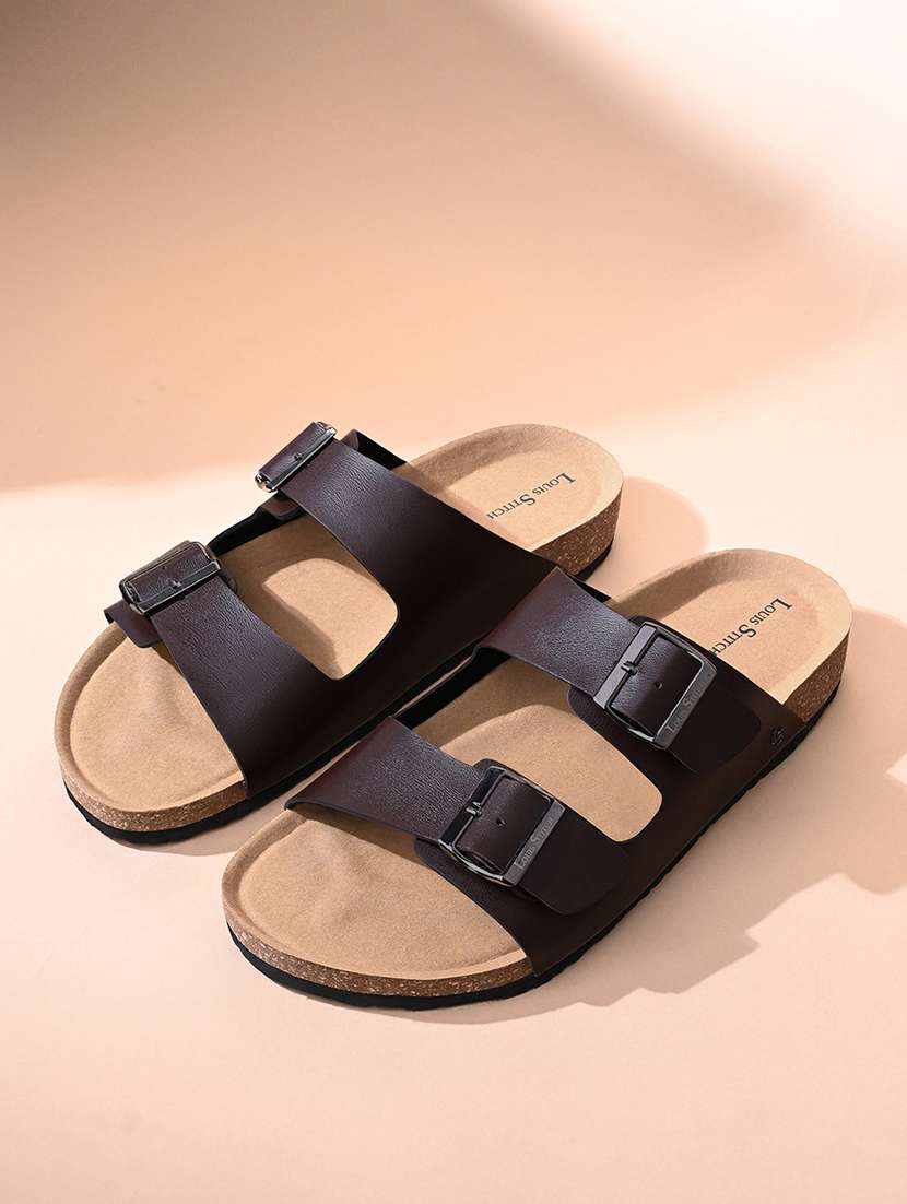 men solid slip on sandal