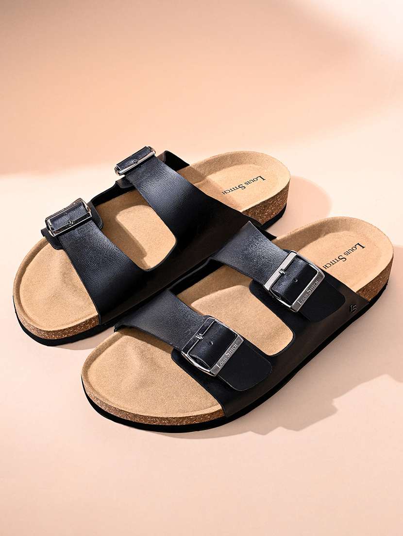 men solid slip on sandal