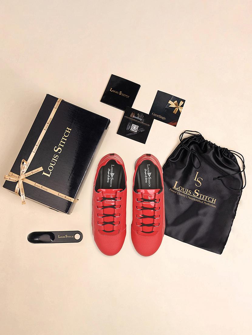 red lace up sneakers - 21748570 - Standard Image - 5