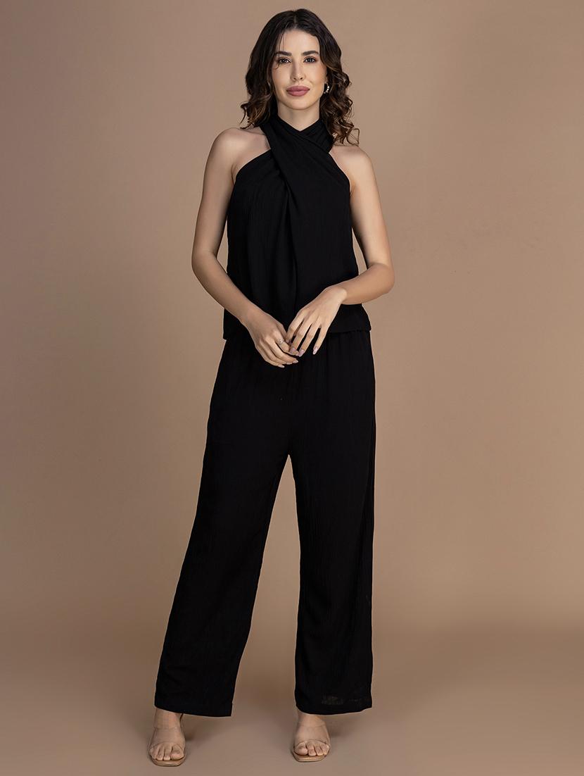 women solid top and trouser co-ord set - 21748644 - Zoom Image - 0
