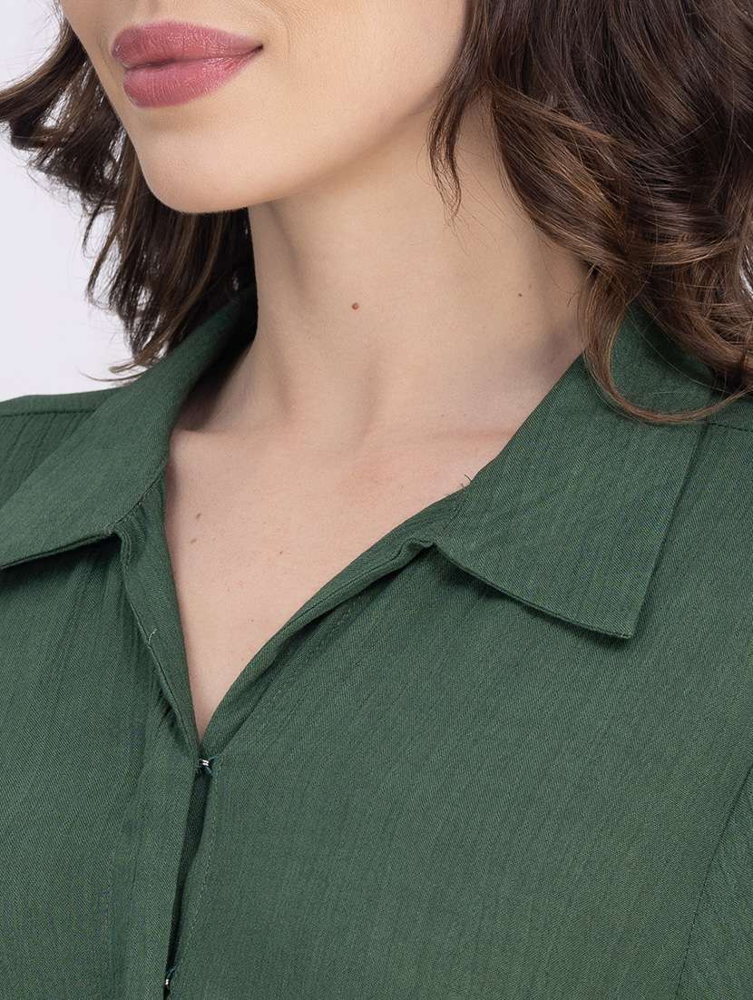 women green solid long sleeve kurta pant set - 21748653 -  Standard Image - 5