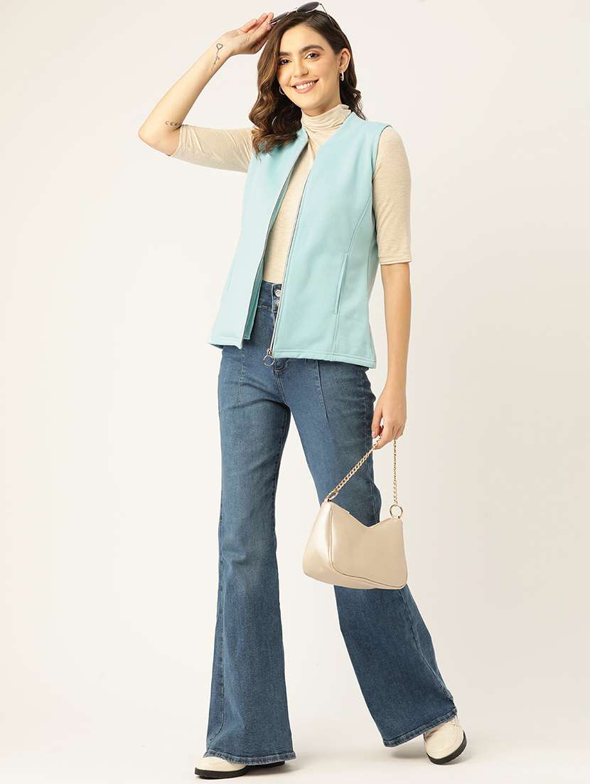 women solid sleeveless regular jacket - 21748657 -  Standard Image - 3