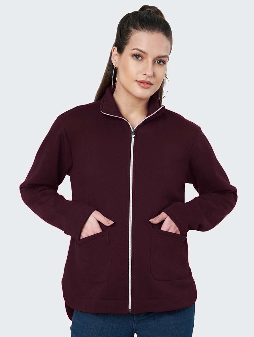 women solid long sleevees regular jacket
