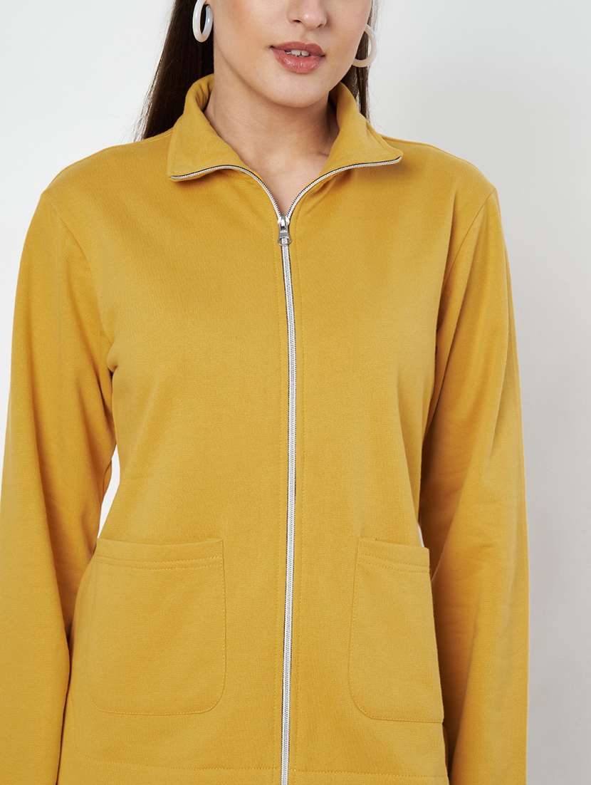 women solid long sleevees regular jacket - 21748721 -  Standard Image - 3