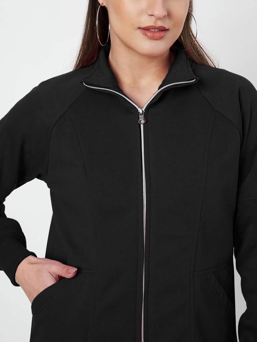 women solid long sleevees regular jacket - 21748726 - Standard Image - 5
