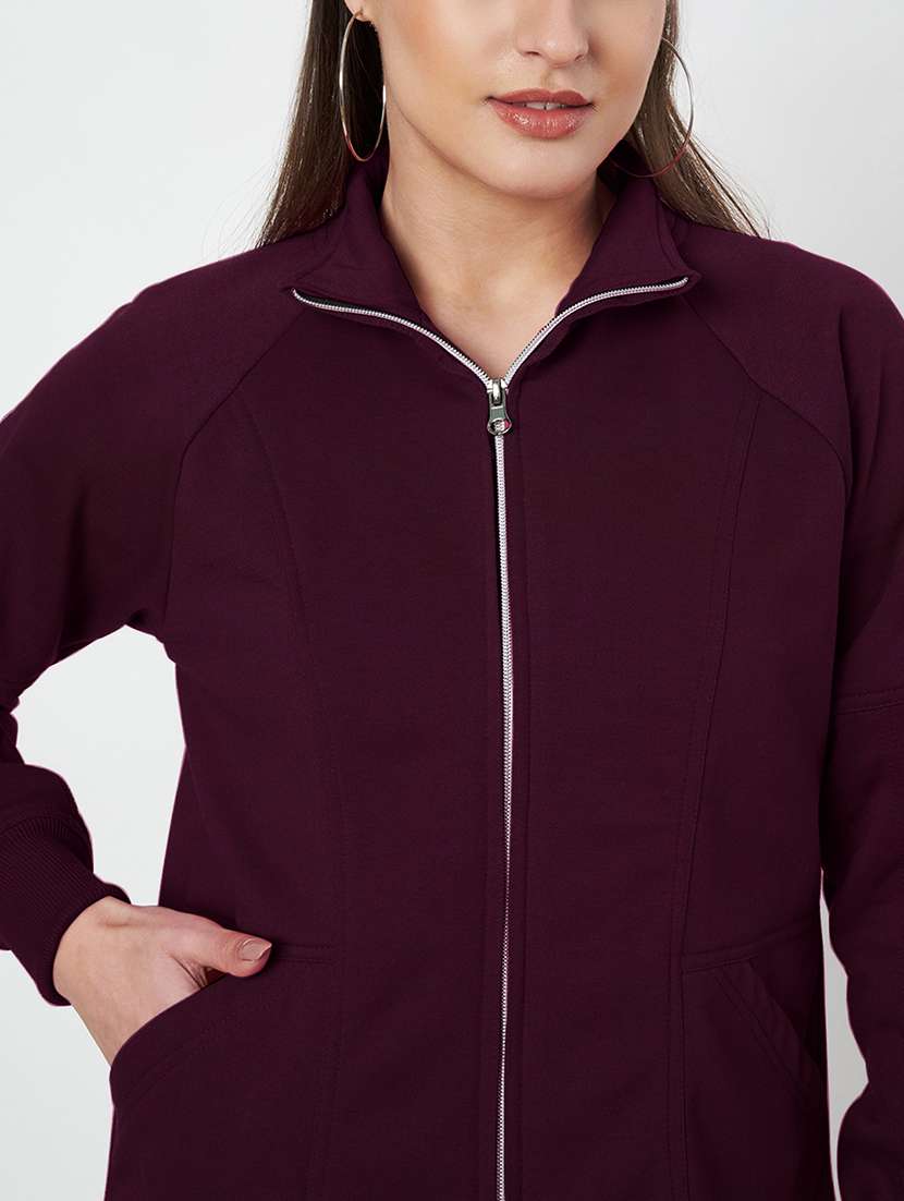 women solid long sleeves regular jacket - 21748727 -  Standard Image - 5