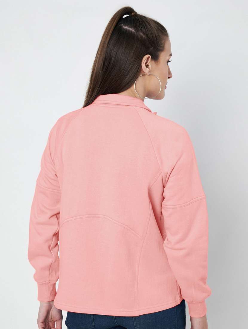 women solid long sleeves regular jacket - 21748737 -  Standard Image - 3