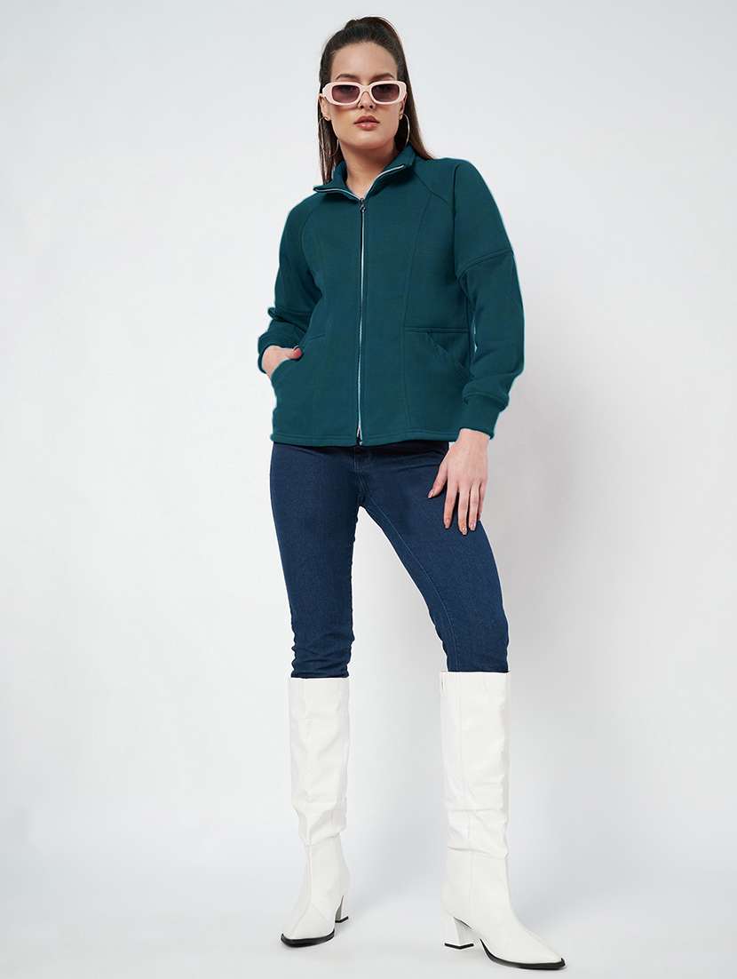 women solid long sleeves regular jacket - 21748738 - Standard Image - 3