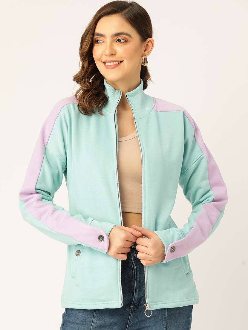 women color blocked long sleeves regular jacket - 21748750 - Zoom Image - 0