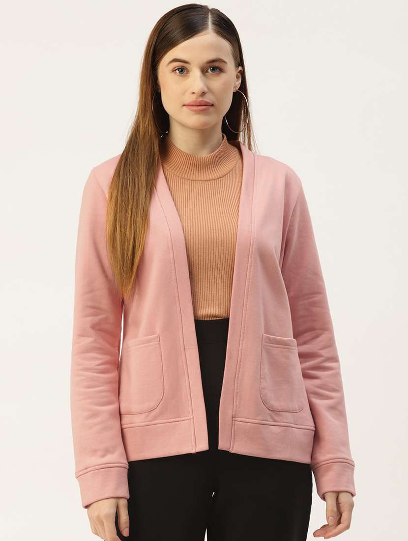 women solid long sleevees regular jacket