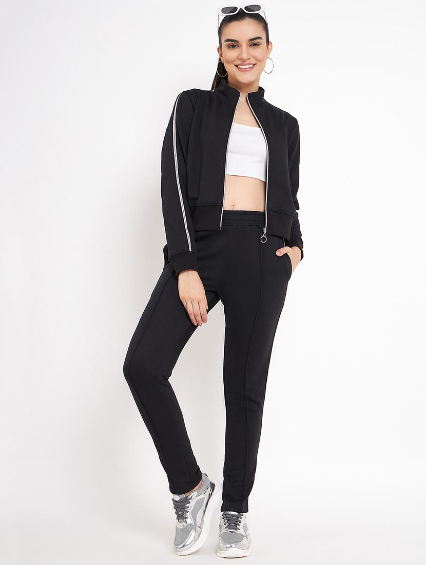 women solid long sleeves stand collar jacket - 21748773 - Standard Image - 3