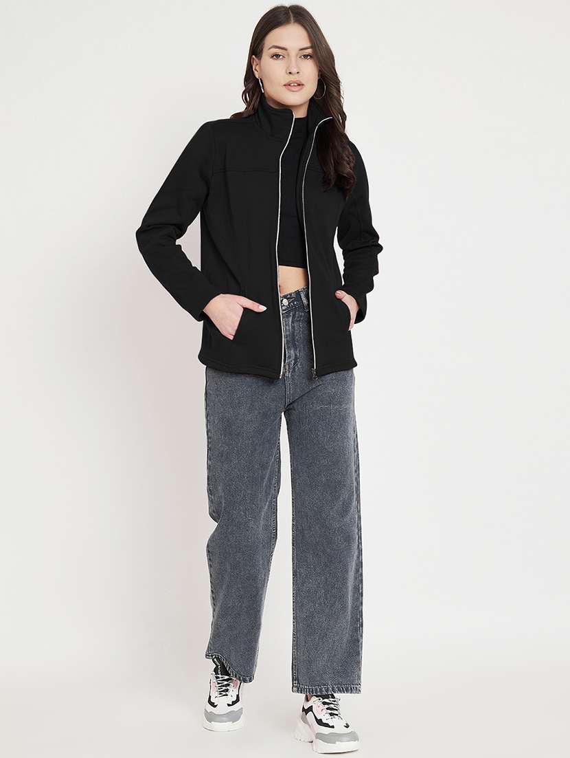 women solid long sleevees regular jacket - 21748781 - Standard Image - 3
