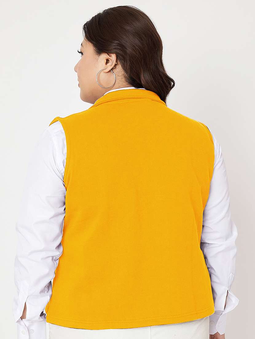 women plus size stand collar sleeveless jacket - 21748811 -  Standard Image - 3