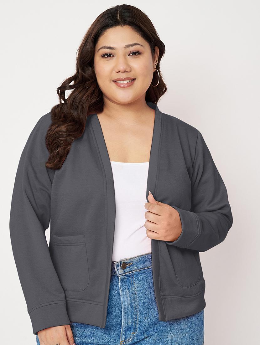 women solid long sleeves regular jacket - 21748815 - Zoom Image - 0