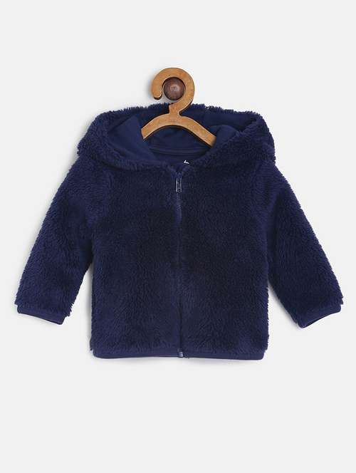 kids solid long sleeves fur jacket - 21748859 -  Standard Image - 0