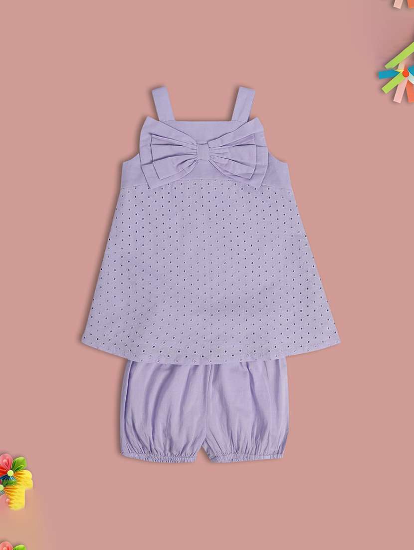 girls self design frock with bloomer