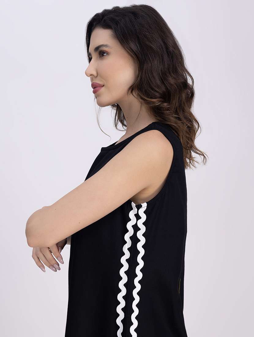 women solid sleeveless a-line dress - 21748926 - Standard Image - 5