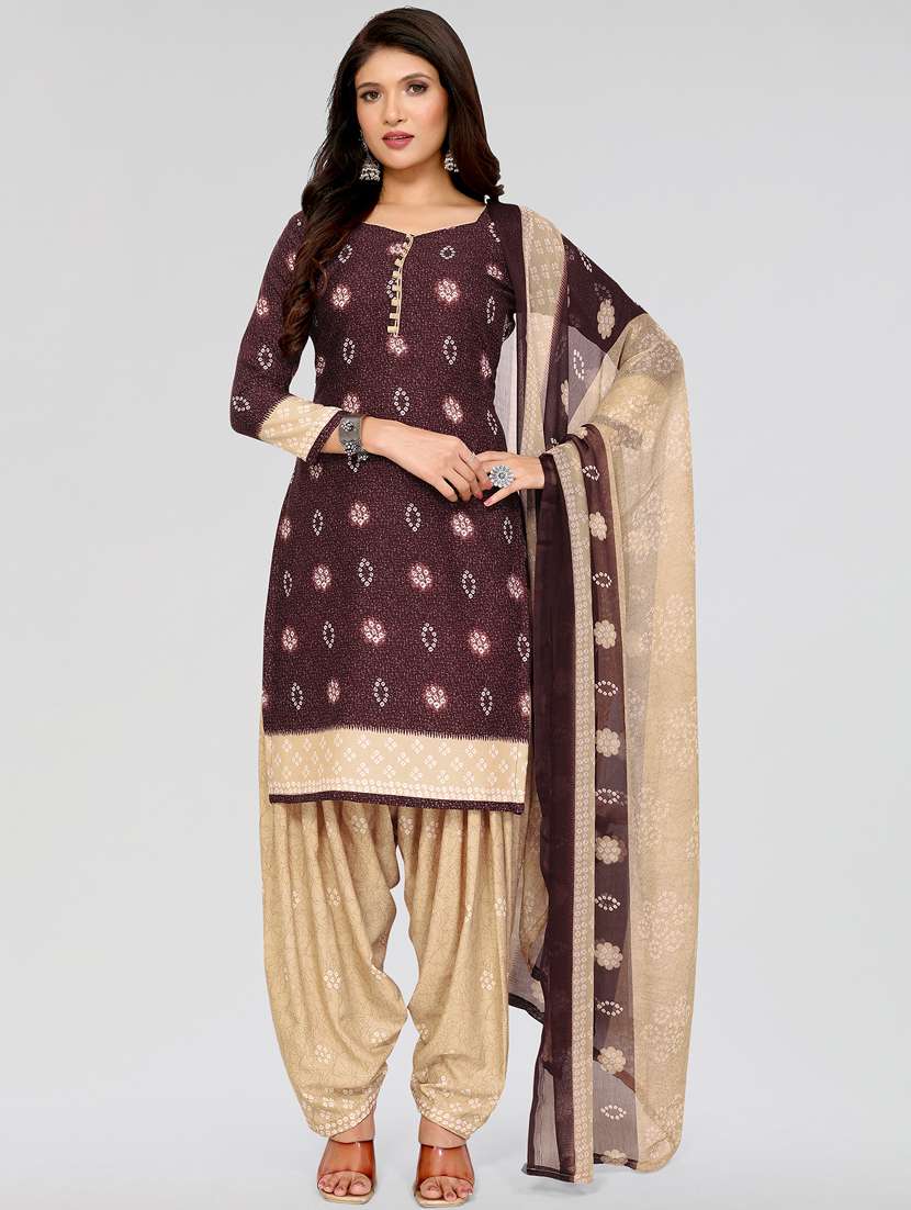 women printed unstitched suit set