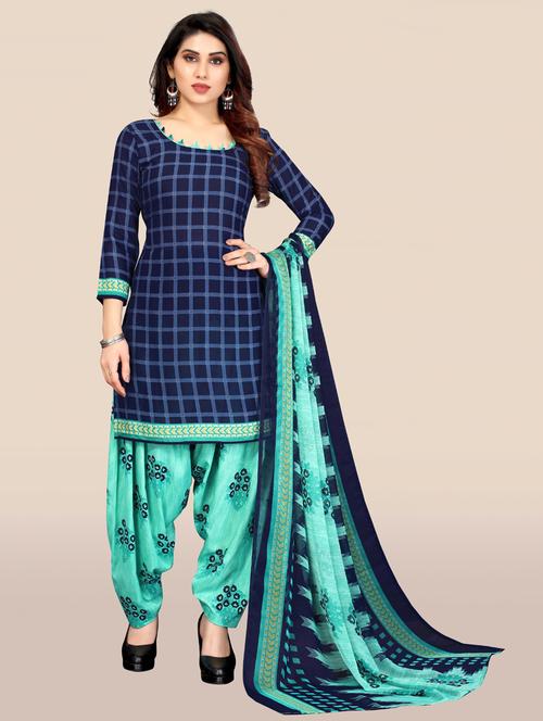 women checkered unstitched salwar suit set - 21749571 -  Standard Image - 0