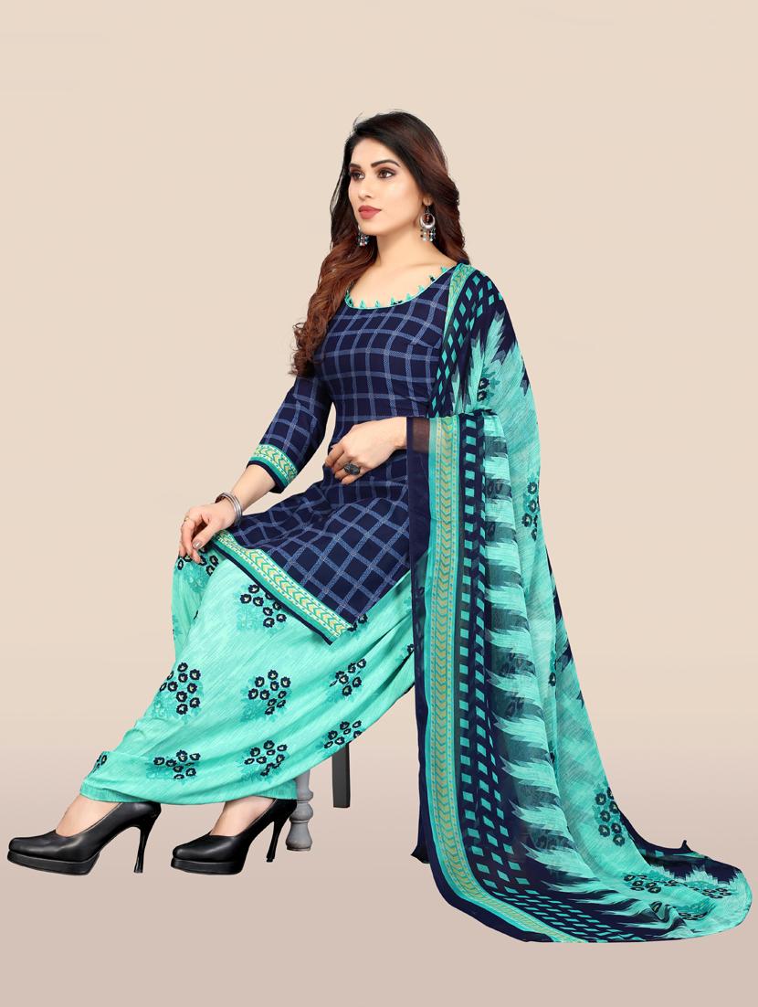women checkered unstitched salwar suit set - 21749571 - Standard Image - 3